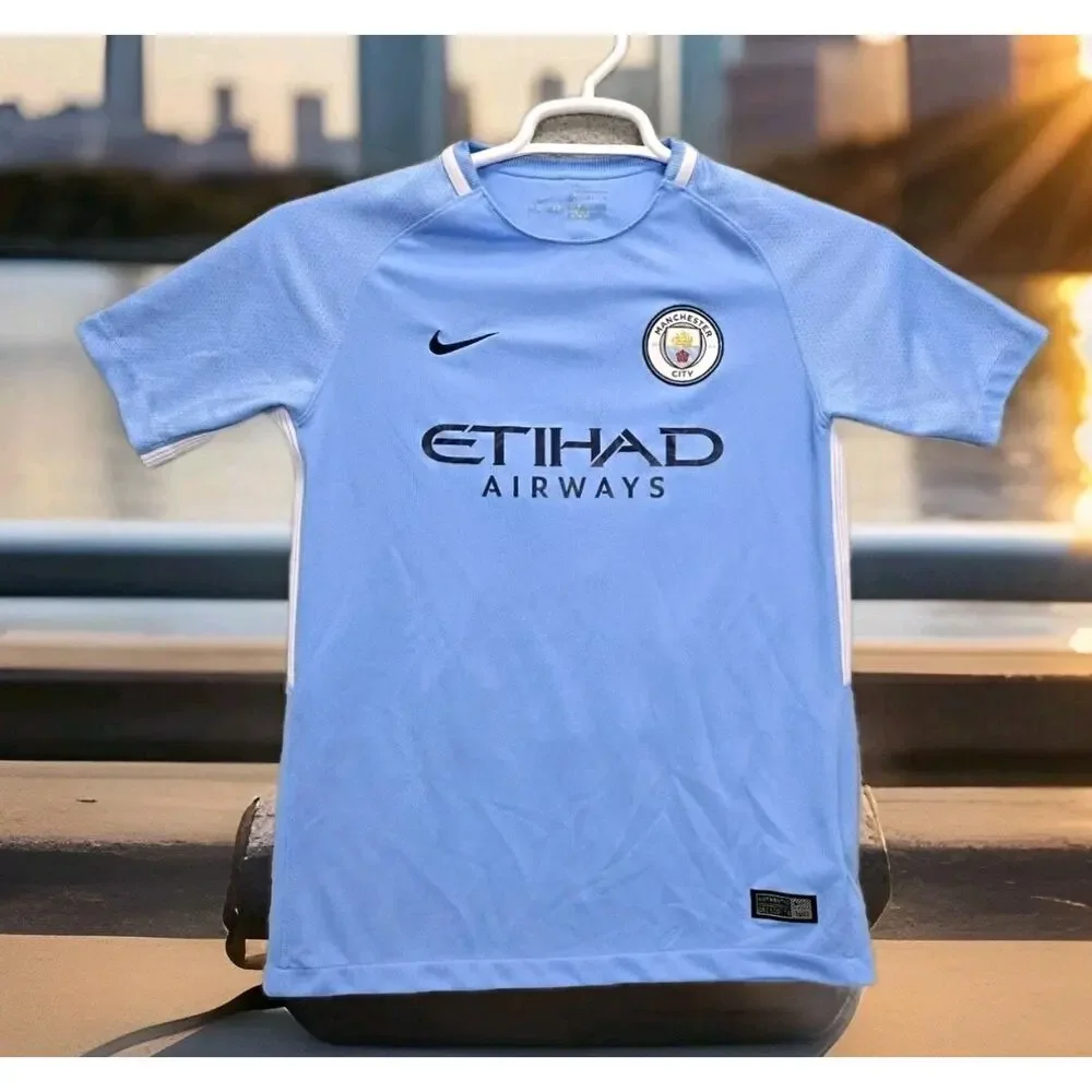 Nike FC Manchester City Jersey Boys Medium 2016 2017 Home Football Soccer Shirt
